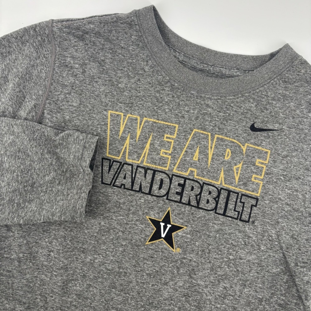 Nike Vanderbilt Long Sleeve Tee Kids Large Gray Dri-FIT Graphic Shirt